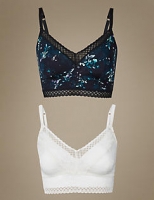 Marks and Spencer  2 Pack Lace Embroidered Bralet