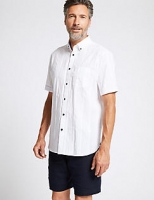 Marks and Spencer  Pure Cotton Textured Shirt with Pocket
