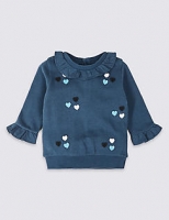 Marks and Spencer  Pure Cotton Frill Sweatshirt