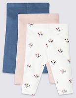 Marks and Spencer  3 Pack Cotton Leggings with Stretch