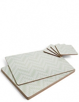 Marks and Spencer  Set of 4 Chevron Cork Placemats & Coasters