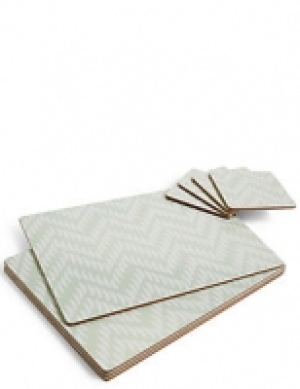 Set of 4 Chevron Cork Placemats & Coasters