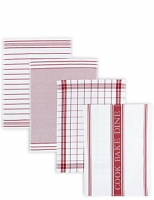 Marks and Spencer  Set of 4 Pack Assorted Design Tea Towels