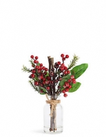 Marks and Spencer  Berries & Twigs in Clear Vase