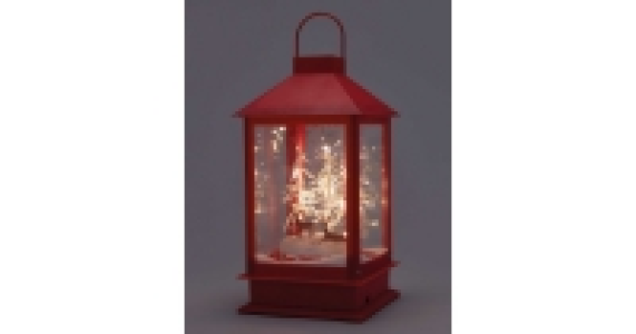 Red Musical Snow Lantern with Deer