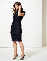 Marks and Spencer  Lace Cap Sleeve Bodycon Midi Dress