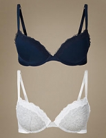 Marks and Spencer  2 Pack Padded Push-Up Plunge Bras A-DD