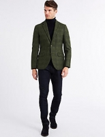 Marks and Spencer  Pure Wool Checked Tailored Fit Jacket