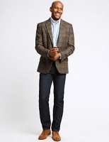 Marks and Spencer  Pure Wool Brown Checked Regular Fit Jacket