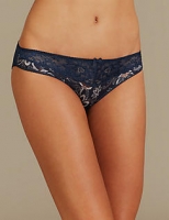 Marks and Spencer  Jacquard & Lace Floral Print Bikini Knickers