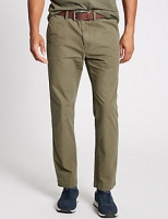 Marks and Spencer  Straight Fit Pure Cotton Chinos with Belt