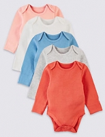 Marks and Spencer  5 Pack Pure Cotton Pointelle Bodysuits
