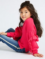 Marks and Spencer  Cotton Rich Ruffle Sweatshirt (3-16 Years)