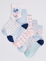 Marks and Spencer  5 Pairs of Mermaid Ankle Socks (1-14 Years)