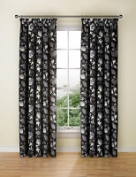 Marks and Spencer  Floral Print Velvet Pencil Pleat Curtain