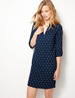 Marks and Spencer  Printed 3/4 Sleeve Shift Mini Dress
