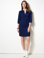 Marks and Spencer  Printed 3/4 Sleeve Shift Dress