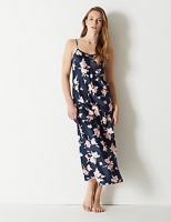 Marks and Spencer  Satin Floral Print Long Nightdress