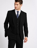 Marks and Spencer  Big & Tall Black Regular Fit 3 Piece Suit