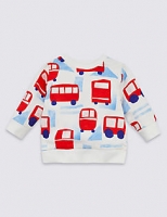 Marks and Spencer  Pure Cotton All Over Bus Print Sweatshirt