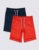Marks and Spencer  2 Pack Pure Cotton Shorts (3 Months - 7 Years)