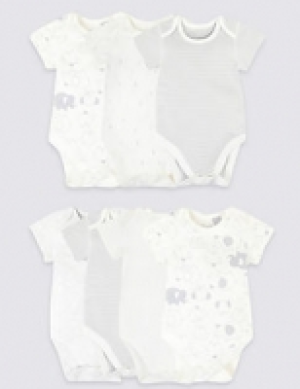 7 Pack Pure Cotton Animal Bodysuits