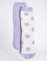 Marks and Spencer  2 Pairs of Slipper Socks with Freshfeet (1-14 Years)