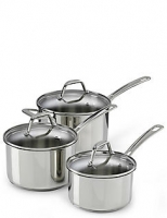 Marks and Spencer  3 Piece Stainless Steel Saucepan Set