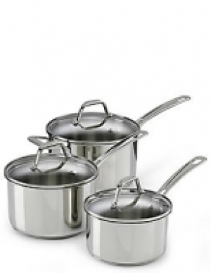 Marks and Spencer  3 Piece Stainless Steel Saucepan Set