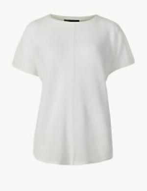 Textured Round Neck Short Sleeve T-Shirt 24.00 €