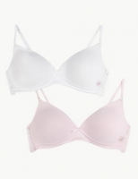 Marks and Spencer  2 Pack Padded Non-Wired Lace Wing First Bras AA-C