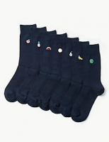 Marks and Spencer  7 Pack Fruit Embroidery Cotton Rich Socks