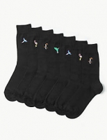 Marks and Spencer  7 Pack Bird Embroidered Cotton Rich Socks