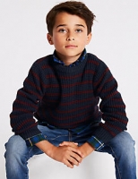 Marks and Spencer  Cotton Rich Knitted Striped Jumper (3-16 Years)