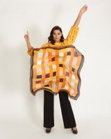 Dunnes Stores  Lennon Courtney at Dunnes Stores Woven Grid Print Square Sca
