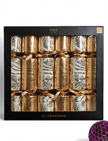 Marks and Spencer  Frosted Fern Family Christmas Crackers Pack of 12