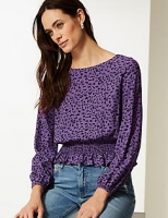 Marks and Spencer  Animal Print Long Sleeve Blouse