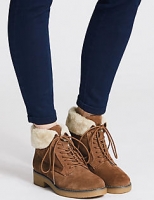 Marks and Spencer  Wide Fit Suede Lace-up Ankle Boots
