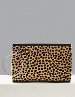 Marks and Spencer  Leather Hair Hide Clutch Purse