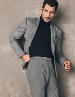 Marks and Spencer  Checked Tailored Fit Wool Trousers