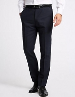 Marks and Spencer  Big & Tall Navy Slim Fit Wool Trousers
