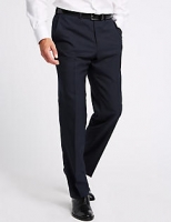 Marks and Spencer  Big & Tall Navy Regular Fit Wool Trousers