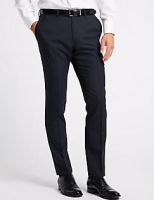 Marks and Spencer  Big & Tall Navy Modern Slim Fit Wool Trousers