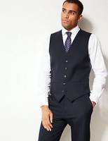 Marks and Spencer  Navy Textured Regular Fit Waistcoat