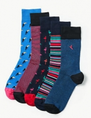 Marks and Spencer  5 Pack Cotton Rich Assorted Socks