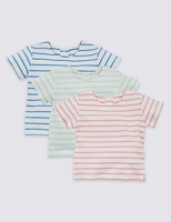 Marks and Spencer  3 Pack Pure Cotton Striped T-Shirt