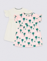 Marks and Spencer  2 Pack Pure Cotton Dress (3 Months - 7 Years)