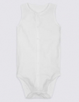 Marks and Spencer  Pure Cotton Bodysuit with Horizontal Poppers (3-16 Years)