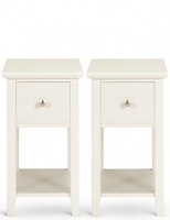 Marks and Spencer  Set of 2 Hastings Ivory Compact Bedside Chests