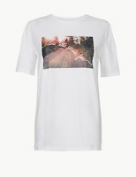Marks and Spencer  Pure Cotton Printed Short Sleeve T-Shirt